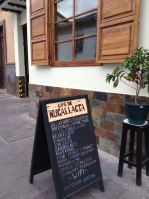 No Starbucks in Cuenca (darn-I have a free drink coming!) But this is better, our favorite coffee roaster and café "Nucallacta".
