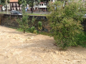 This is the Tomebomba at about 3 pm the same day after several downpours.